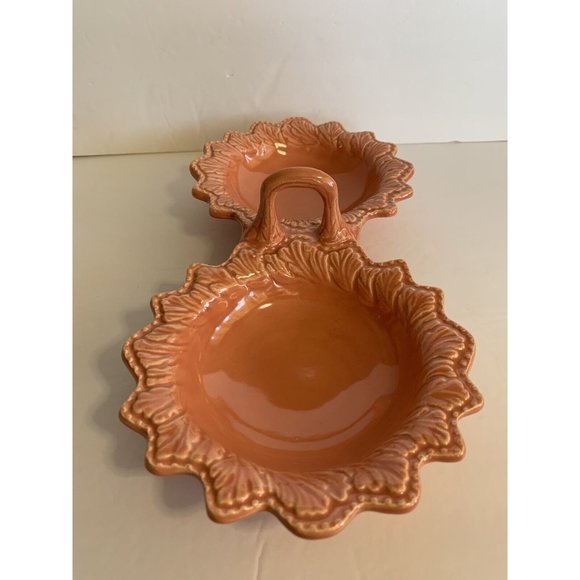 California Pottery Doranne Double Bowls With Handle Mid Century USA Vintage - Picture 2 of 10